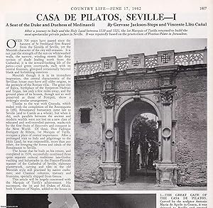 Imagen del vendedor de Casa de Pilatos, Seville, a Seat of the Duke and Duchess of Medinaceli. Several pictures and accompanying text, removed from an original issue of Country Life Magazine, 1982. a la venta por Cosmo Books