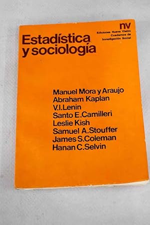 Immagine del venditore per Estadstica y sociologa venduto da Alcan Libros