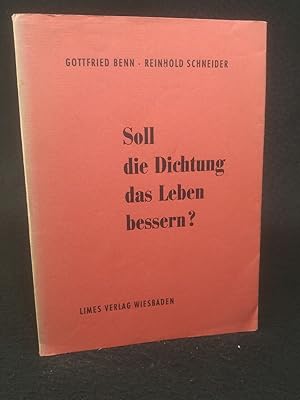 Seller image for Soll die Dichtung das Leben bessern? for sale by ANTIQUARIAT Franke BRUDDENBOOKS