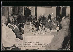 Ansichtskarte Insterburg, General Rennenkampf mit seinem Stabe beim Diner im Dessauer Hof