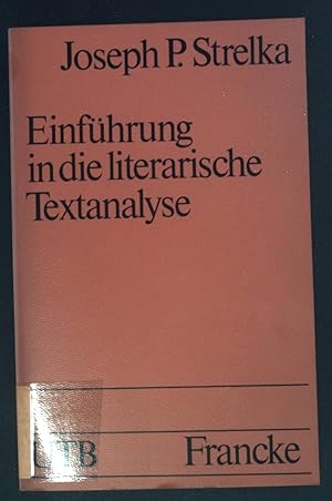 Imagen del vendedor de Einfhrung in die literarische Textanalyse. (Nr 1508) UTB. a la venta por books4less (Versandantiquariat Petra Gros GmbH & Co. KG)
