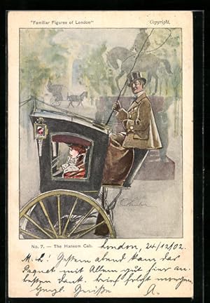 Seller image for Knstler-Ansichtskarte Familiar Figures of London, The Hansom Cab, Kutsche for sale by Bartko-Reher