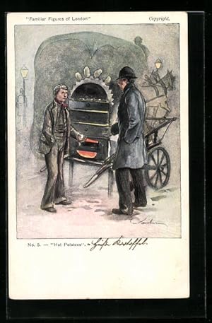 Seller image for Knstler-Ansichtskarte Familiar Figures of London, Hot Potatoes, Ofenkartoffeln for sale by Bartko-Reher