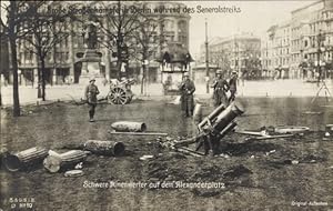 Ansichtskarte / Postkarte Berlin Mitte, Straßenkämpfe, Schwere Minenwerfer auf dem Alexanderplatz...