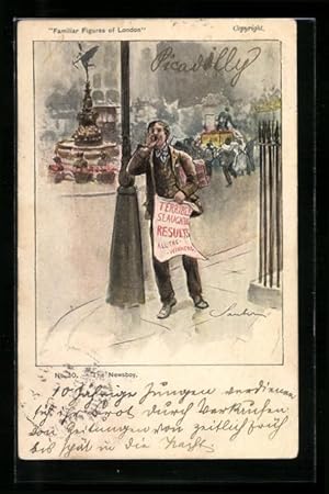 Seller image for Knstler-Ansichtskarte Familiar Figures of London, The Newsboy, Zeitungsjunge for sale by Bartko-Reher