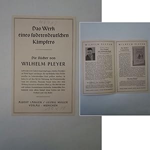 Seller image for Das Werk eines sudetendeutschen Kmpfers. Die Bcher von Wilhelm Pleyer for sale by Galerie fr gegenstndliche Kunst
