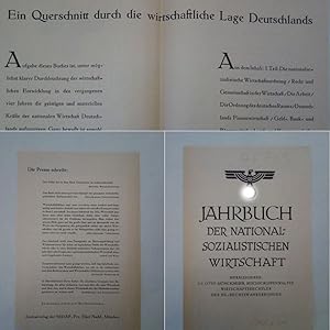 Seller image for Jahrbuch der nationalsozialistischen Wirtschaft. Herausgeber: Dr. Otto Mnckmeier, Rechtsgruppenwalter Wirtschaftsrechtlehre des NS.-Rechtswahrerbundes (Verlagswerbung) for sale by Galerie fr gegenstndliche Kunst