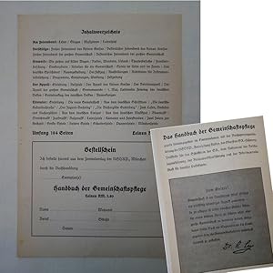 Bild des Verkufers fr Handbuch der Gemeinschaftspflege: Verlagsprospekt zum Verkauf von Galerie fr gegenstndliche Kunst