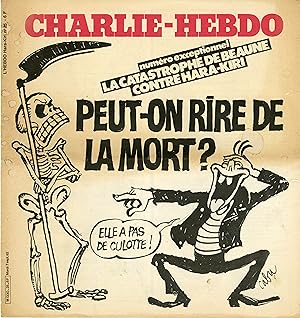 "CHARLIE-HEBDO (L'HEBDO HARA-KIRI) N°25 du 7/9/1982" CABU : PEUT-ON RIRE DE LA MORT ? / LES COUVE...