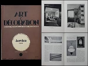 ART ET DECORATION JANVIER 1929 GUEVREKIAN, LEON JALLOT, ECLAIRAGE, MALLET STEVENS