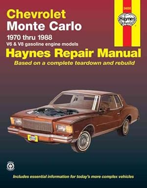 Immagine del venditore per Chevrolet Monte Carlo Automotive Repair Manual : 1970 Thru 1988 venduto da GreatBookPrices