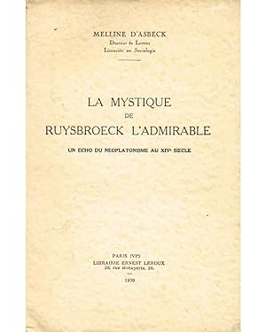 Seller image for La mystique de Ruysbroeck l'admirable for sale by Librairie Le Valentin, Lausanne