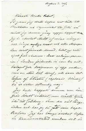 Autograph letter signed to his brother Robert Alfred".