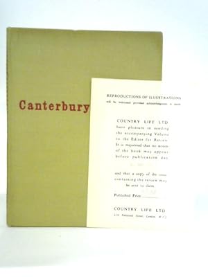 Bild des Verkufers fr Canterbury Cathedral zum Verkauf von World of Rare Books