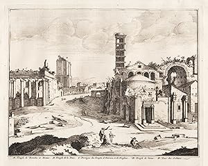 "A. Temple de Romulus et Remus. B. Temple de la Paix. C. Portique du Temple d'Antonin, et de Faus...