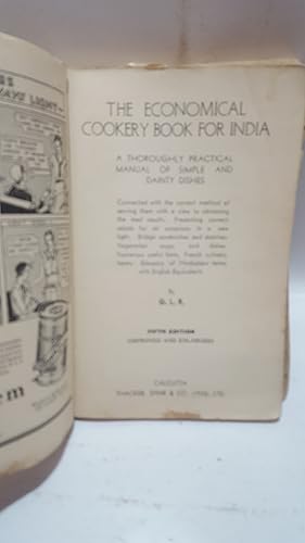 Seller image for The Economical Cookery Book for India. A Thoroughly Practical Manual of Simple and Dainty Dishes. for sale by Cambridge Rare Books