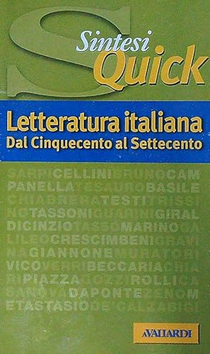 Bild des Verkufers fr Letteratura italiana. Dal Cinquecento al Settecento zum Verkauf von Librodifaccia