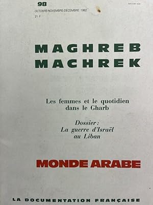 Bild des Verkufers fr Maghreb - Machrek - Monde arabe N 98 zum Verkauf von LIBRAIRIE GIL-ARTGIL SARL