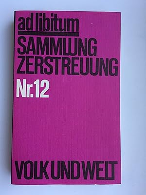 Imagen del vendedor de ad libitum Nr. 12. Sammlung Zerstreuung a la venta por Bildungsbuch