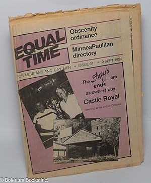 Image du vendeur pour Equal Time: for lesbians & gay men; #64, Sept. 19, 1984: The Foxy's Era Ends mis en vente par Bolerium Books Inc.