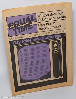 Immagine del venditore per Equal Time: for lesbians & gay men; #57, June 13, 1984: Gay Pride Media Coverage venduto da Bolerium Books Inc.