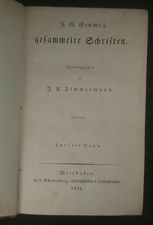 Imagen del vendedor de J. G. Seume's gesammelte Schriften. Zweiter Band. a la venta por ANTIQUARIAT Franke BRUDDENBOOKS