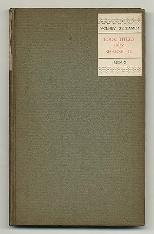 Bild des Verkufers fr Book Titles from Shakespeare zum Verkauf von Between the Covers-Rare Books, Inc. ABAA