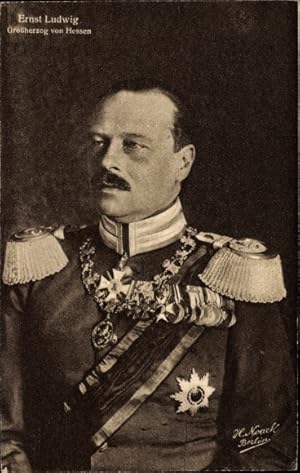 Ansichtskarte / Postkarte Ernst Ludwig, Großherzog von Hessen, Portrait, Uniform, Orden