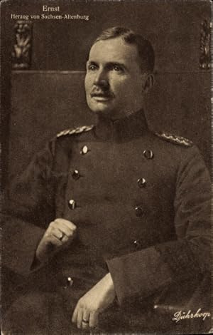 Ansichtskarte / Postkarte Herzog Ernst von Sachsen Altenburg, Uniform, Wohlfahrtskarte