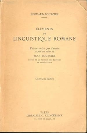 Seller image for Elments de linguistique romane. for sale by BFS libreria