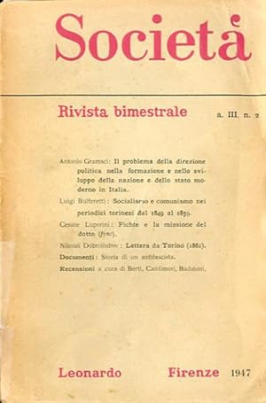 Società, rivista bimestrale, n. 2 (maggio-giugno 1947).