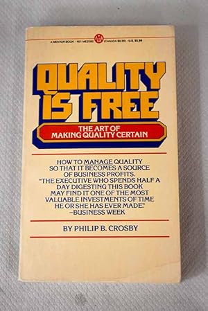 Immagine del venditore per Quality is free venduto da Alcan Libros