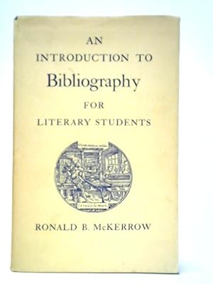 Seller image for An Introduction to Bibliography: For Literary Students for sale by World of Rare Books