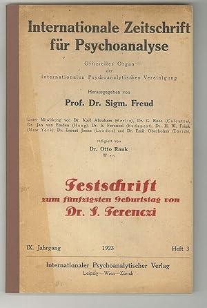 Internationale Zeitschrift für Psychoanalyse. Offizielles Organ der Internationalen Psychoanalyti...