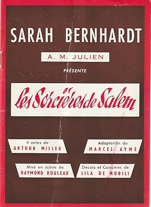 Bild des Verkufers fr Programmheft Arthur Miller LES SORCIERES DE SALEM zum Verkauf von Programmhefte24 Schauspiel und Musiktheater der letzten 150 Jahre