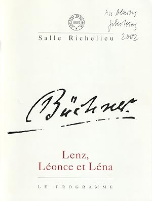 Seller image for Programmheft Georg Bchner LENZ, LEONCE ET LENA Premiere 27 mars 2002 for sale by Programmhefte24 Schauspiel und Musiktheater der letzten 150 Jahre