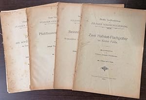 Bild des Verkufers fr 1. Pfahlbauten im Fuldathale; 5. Der Ringwall am nrdlichen Heidenkppel; 6. Steinzeitliche Hockergrber und Wohnsttten auf dem Schulzenberge bei Fulda; 12. Zwei Hallstatt-Flachgrber im Kreise Fulda; 4 Hefte zum Verkauf von Klaus Schneborn