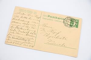 Image du vendeur pour Carte postale autographe signe adresse au Professeur Ludwig Hopf mis en vente par Librairie Le Feu Follet