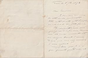 manuscript autograph letter by Jean Louis LASSALLE