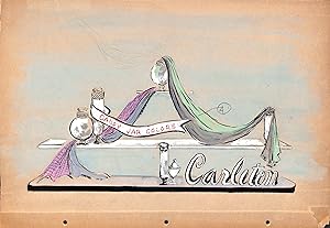 Seller image for Lanvin Paris Carleton Candy Jar Colors c1950s Advertising Artwork for sale by The Cary Collection