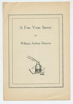 Imagen del vendedor de A Free Verse Survey a la venta por Attic Books (ABAC, ILAB)