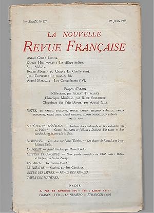 Le Village Indien / Indian Camp in La Nouvelle Revue Francaise, No. 177, June, 1928