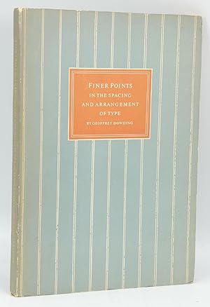 Seller image for Finer Points in the Spacing and Arrangement of Type for sale by Besleys Books  PBFA