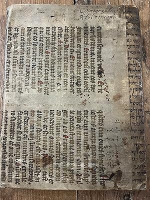 Image du vendeur pour Cosmographia Petri Apiani per Gemma Frisium." - Peter Apian - 1564 - with 14th Century Manuscript binding of Mark:14 and a ca 13th Century Hebrew fragment of Rashi to Exodus 25:31-34 mis en vente par De Bry Rare Books