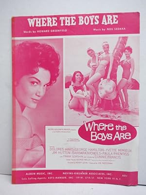 Imagen del vendedor de Sheet Music for "Where The Boys Are." a la venta por Imperial Books and Collectibles