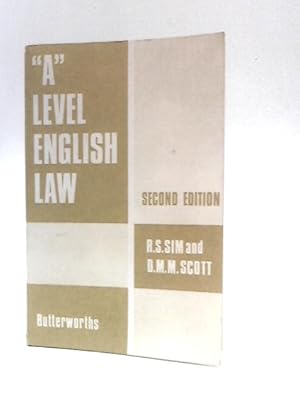 Imagen del vendedor de A" Level English Law a la venta por World of Rare Books