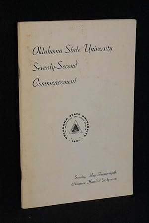 Seller image for Oklahoma State University Seventy-Second Commencement Program for sale by Books by White/Walnut Valley Books