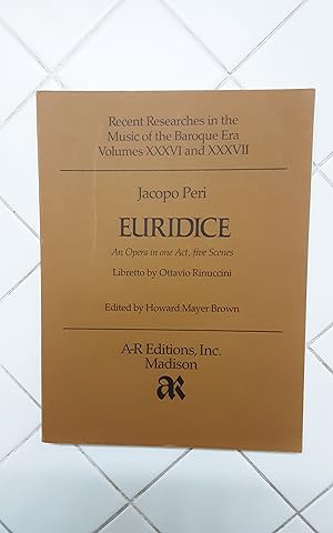 Seller image for Euridice an Opera in One Act, Five Scenes for sale by Lyon's Den Mystery Books & More