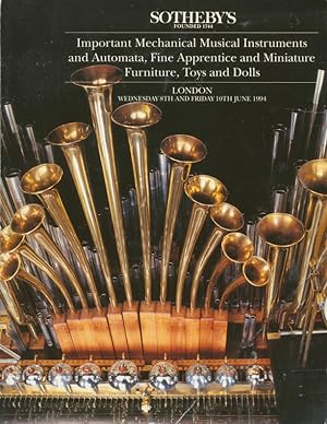 Important mechanical musical instruments and automata, fine apprentice and miniature furniture, t...