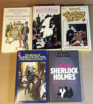 Bild des Verkäufers für Conan Doyle (grouping); A Study in Scarlet; The Adventures of Sherlock Holmes; Memoirs of Sherlock Holmes; The Return of Sherlock Holmes; His Last Bow; -(5 soft covers by Arthur Conan Doyle)- zum Verkauf von Nessa Books